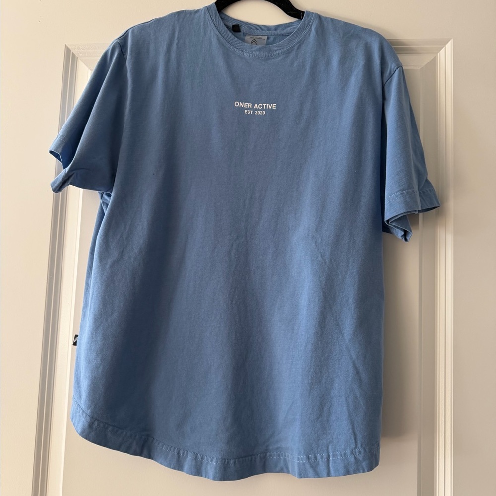 Oner Active Short Sleeve Tee in Light Blue with White Logo